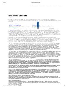 [removed]New Joomla Demo Site Press Release Service