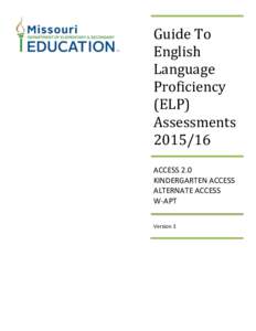 LEA Guide To English Language Proficiency (ELP) AssessmentsV3)