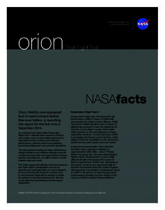 National Aeronautics and Space Administration orion  First Flight Test