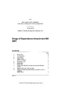 2001 THE LEGISLATIVE ASSEMBLY FOR THE AUSTRALIAN CAPITAL TERRITORY (As presented) (Minister for Health, Housing and Community Care)