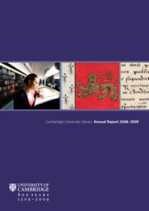 Cambridge University Library Annual Report 2008–2009  Detail of coats of arms of