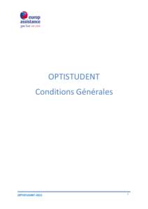 OPTISTUDENT Conditions Générales OPTISTUDENT[removed]