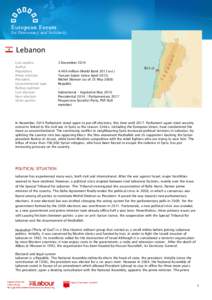 Lebanon Last update: Author: Population: Prime minister: President: