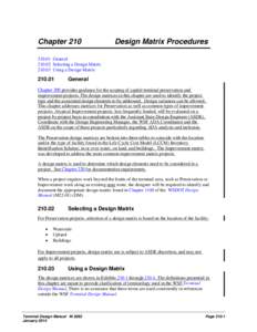 Chapter[removed]Design Matrix Procedures - Terminal Design Manual M 3082