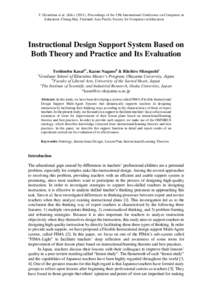 T. Hirashima et al. (EdsProceedings of the 19th International Conference on Computers in Education. Chiang Mai, Thailand: Asia-Pacific Society for Computers in Education Instructional Design Support System Bas