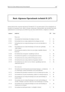 B ASIS A L G E M E N E O P E R A T I O N E L E T E C H N I E K II  217 Basis Algemene Operationele techniek II (217)