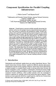 LNCS[removed]Component Specification for Parallel Coupling Infrastructure