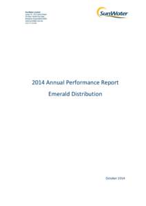 2014 Annual Performance Report Emerald Distribution October 2014  Table of Contents