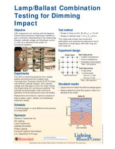 Lamp/Ballast Combination Testing for Dimming Impact