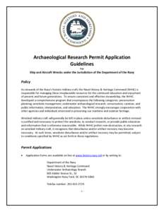Microsoft Word - APPLICATION GUIDELINES FOR ARCHEOLOGICAL RESEARCH PERMITS