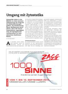 HuS August 14.qxp_Heime und Spitäler UmbruchSeite 30  GESUNDHEITSMARKT Pharmazeutische Produkte Umgang mit Zytostatika Zytostatika haben in der