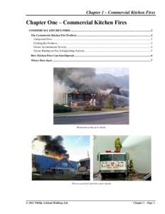 Chapter 1 – Commercial Kitchen Fires  Chapter One – Commercial Kitchen Fires COMMERCIAL KITCHEN FIRES ..................................................................................................................