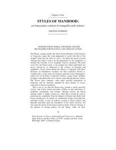 Chapter Four  STYLES OF MANHOOD: