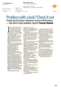 West Australian, Perth 13 Mar 2013, by Tamara Hunter Problem with a leak? Check it out  Media Monitors Client Service