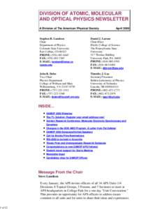 DAMOP Newsletter April 2000