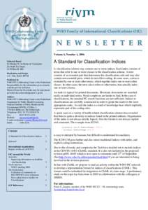 Volume 4, Number 1, 2006  A Standard for Classification Indices Editorial Board Dr Marijke W. de Kleijn-de Vrankrijker