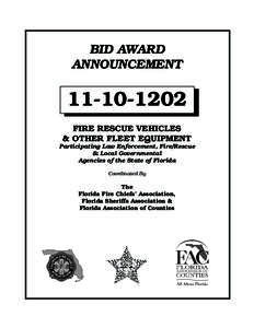 BID AWARD ANNOUNCEMENT[removed]FIRE RESCUE VEHICLES & OTHER FLEET EQUIPMENT