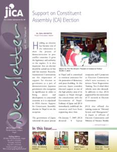 April 2007, Volume 44  For a better tommorow for all Support on Constituent Assembly (CA) Election