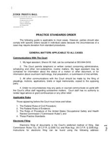 JUDGE PEGGY S. BALL UNITED STATES OCCUPATIONAL SAFETY AND HEALTH REVIEW COMMISSION United States Customs House 721 Nineteenth Street, Suite 407 Denver, CO[removed]Telephone: ([removed]