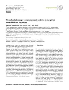 Biogeosciences, 11, 5087–5101, 2014 www.biogeosciences.netdoi:bg © Author(sCC Attribution 3.0 License.  Causal relationships versus emergent patterns in the global