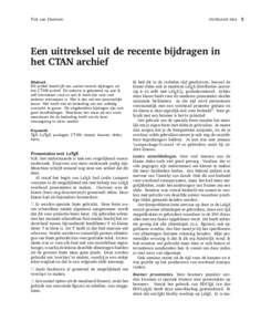 Piet van Oostrum  VOORJAAR 2004 Een uittreksel uit de recente bijdragen in het CTAN archief