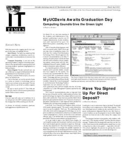 Information technology news for UC Davis faculty and staff  IT TIMES