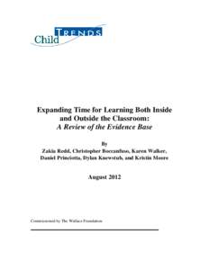 Expanding Time for Learning Both Inside and Outside the Classroom: A Review of the Evidence Base