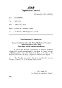 立法會 Legislative Council LC Paper No. CB[removed]Ref. : CB(3)/M/MR Tel
