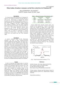Photon Factory Activity Report 2004 #22 Part BAtomic and Molecular Science NW2A/2004G020  Observation of nuclear resonance on the first excited level of Osmium-187
