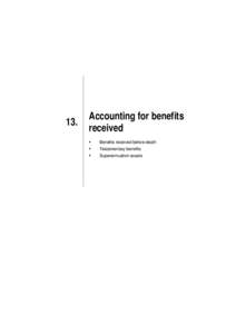 13.  Accounting for benefits received !