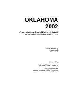 Comprehensive annual financial report / Political corruption / Public finance / Single Audit / Tom Daxon / Financial statement / Oklahoma Office of State Finance / Oklahoma Tax Commission / Fund accounting / Accountancy / Finance / Business