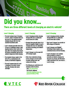 Did you know... There are three different levels of charging an electric vehicle? Level 1 Charging Level 2 Charging