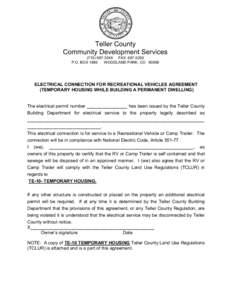 Teller County Community Development Services[removed]FAX[removed]P.O. BOX 1886 WOODLAND PARK, CO 80866