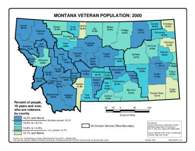 MONTANA VETERAN POPULATION: 2000 Lincoln 20.1% Flathead