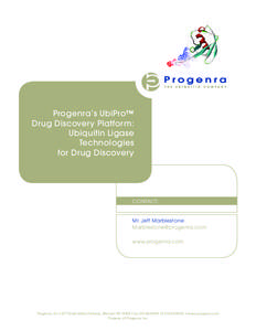 Progenra’s UbiPro™ Drug Discovery Platform: Ubiquitin Ligase Technologies for Drug Discovery