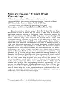 Cross-gyre Watermass Transport by North Brazil Current Rings