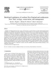 Forest Ecology and Management[removed]–112  Shrubland Lepidoptera of southern New England and southeastern