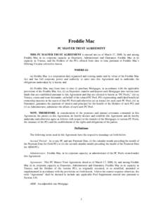 PC Master Trust Agreement, March[removed]Freddie Mac