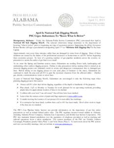 PRESS RELEASE  For Immediate Release ALABAMA