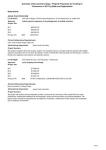 ARC Linkage Projects 2011 Round 1 Application Detail Summary