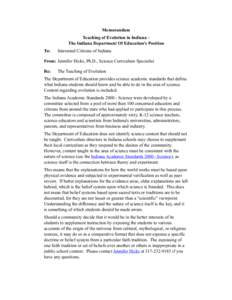 Memorandum on Teaching Evolution in Indiana Schools-1.pages