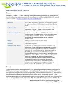 NREPP Systematic Review: Posttraumatic Stress Disorder, Review 16