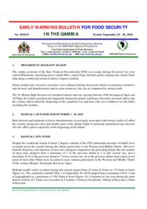 EARLY WARNING BULLETIN FOR FOOD SECURITY No[removed]IN THE GAMBIA  Period: September[removed], 2010