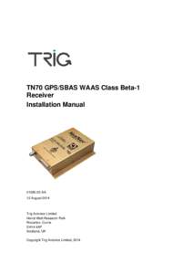 TN70 GPS Receiver Installation Manual