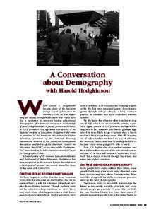 A Conversation about Demography with Harold Hodgkinson W