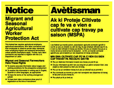 Notice  Avètissman Migrant and Seasonal