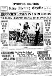 Jack Johnson / Box / Jeffries / Reno /  Nevada / Boxers / Boilermakers / James J. Jeffries