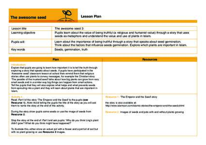 Lesson Plan  The awesome seed seeds  f unity