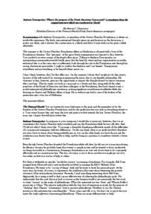 Andreas Dracopoulos: What is the purpose of the Greek American Community? ( a translation from the original interview which was conducted in Greek) By Antonis I. Diamataris Publisher/Director of the National Herald (Dail