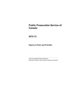 Public Prosecution Service of Canada Report on Plans and Priorities[removed]